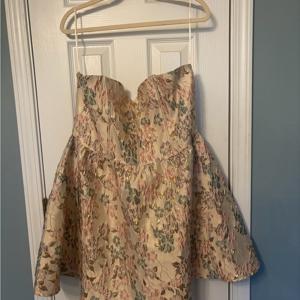 Francesca's Nude Strapless Party Dress - Cream